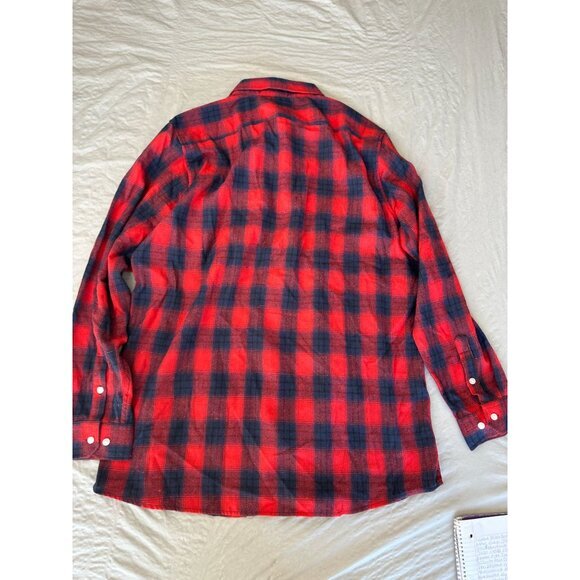 NWT Pj Paul Jones mens Red Black Flannel XL long sleeve button up Polyester plai - Picture 7 of 8